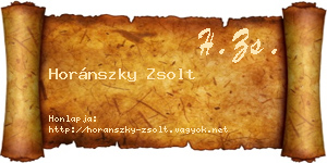 Horánszky Zsolt névjegykártya